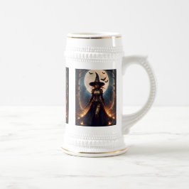 Halloween Steampunk Forest Hexe Bierglas