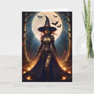 Halloween Steampunk Forest Hexe Karte
