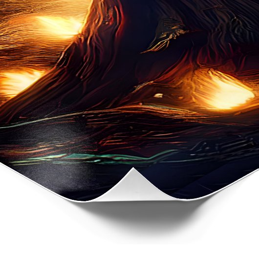 Halloween Steampunk Forest Hexe Poster (Ecke)