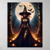 Halloween Steampunk Forest Hexe Poster (Vorne)