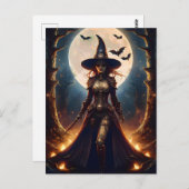Halloween Steampunk Forest Hexe Postkarte (Vorne/Hinten)