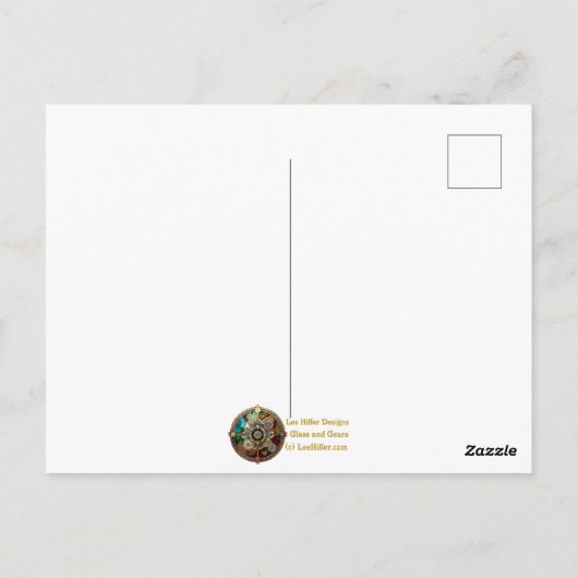 Halloween Steampunk Forest Hexe Postkarte (Rückseite)