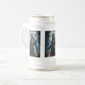 Halloween Steampunk Frankensteins Monster Bierglas (Vorderseite Links)