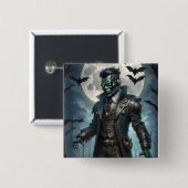 Halloween Steampunk Frankensteins Monster Button (Vorne & Hinten)