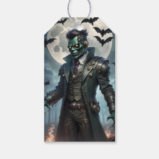 Halloween Steampunk Frankensteins Monster Geschenkanhänger (Vorderseite)
