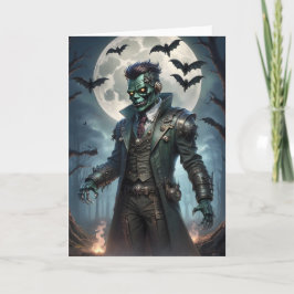 Halloween Steampunk Frankensteins Monster Karte