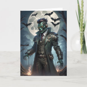 Halloween Steampunk Frankensteins Monster Karte