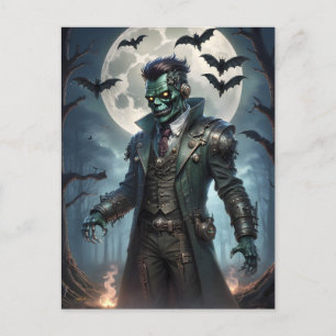 Halloween Steampunk Frankensteins Monster Postkarte