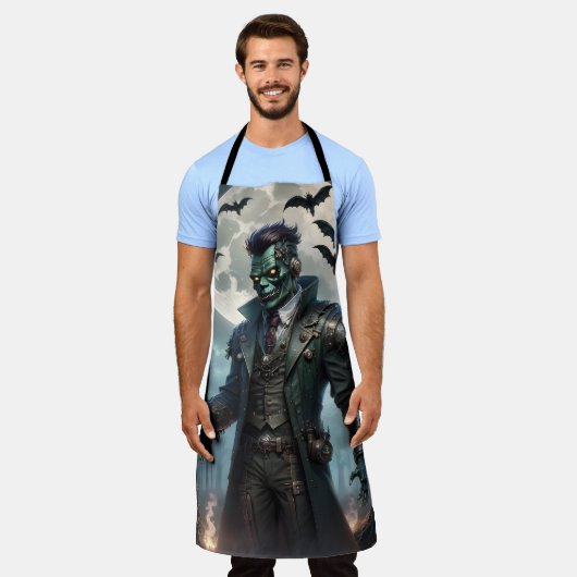 Halloween Steampunk Frankensteins Monster Schürze (Getragen)