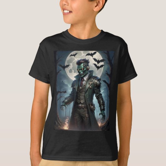 Halloween Steampunk Frankensteins Monster T-Shirt (Vorderseite)
