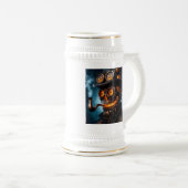 Halloween Steampunk Gothic Jack-O-Lantern Bierglas (VorderseiteRechts)