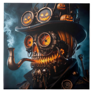 Halloween Steampunk Gothic Jack-O-Lantern Fliese