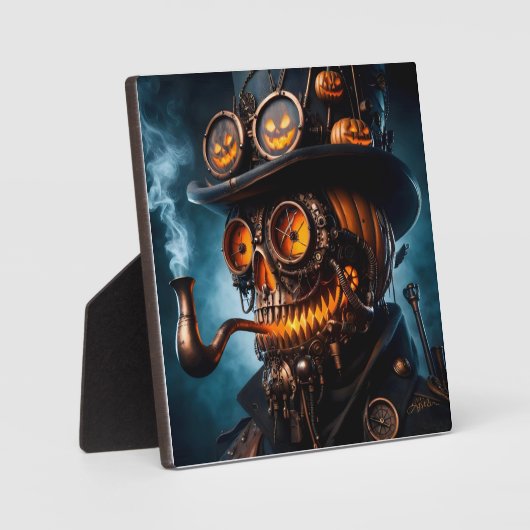 Halloween Steampunk Gothic Jack-O-Lantern Fotoplatte (Vorderseite)