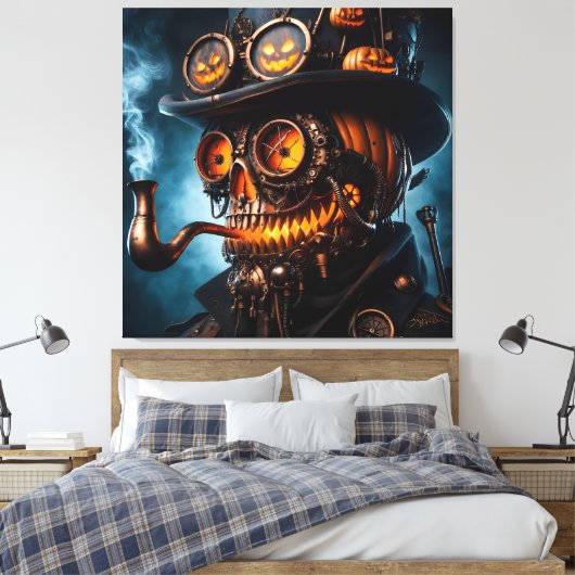 Halloween Steampunk Gothic Jack-O-Lantern Leinwanddruck (Insitu (Schlafzimmer))