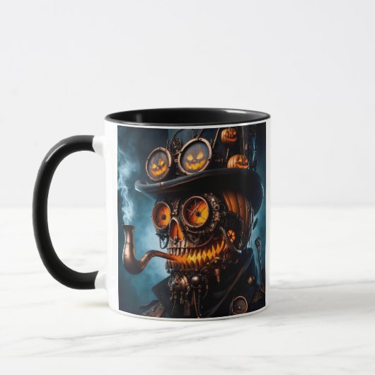 Halloween Steampunk Gothic Jack-O-Lantern Tasse (Links)