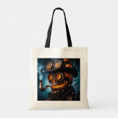 Halloween Steampunk Gothic Jack-O-Lantern Tragetasche (Rückseite)