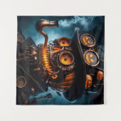 Halloween Steampunk Gothic Jack-O-Lantern Wandteppich (Vorderseite (Horizontal))