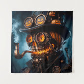 Halloween Steampunk Gothic Jack-O-Lantern Wandteppich (Vorderseite)