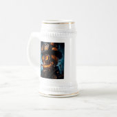 Halloween Steampunk Gothic Kürbis Bierglas (Vorderseite Links)