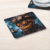 Halloween Steampunk Gothic Kürbis Rechteckiger Pappuntersetzer (angewinkelt)