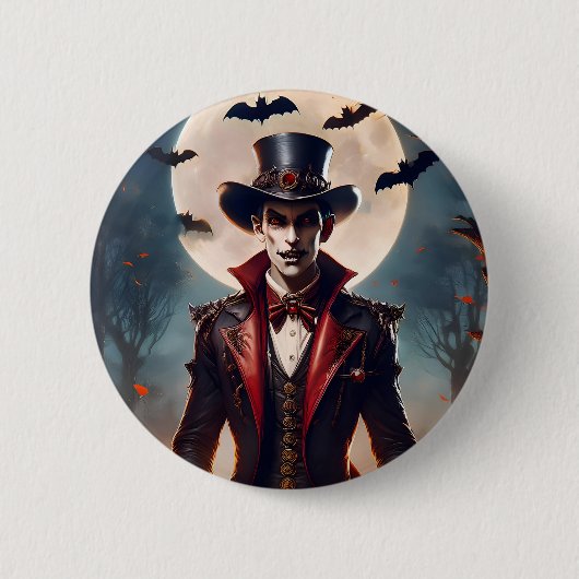 Halloween Steampunk Gothic Zombie Vampir Button (Vorderseite)