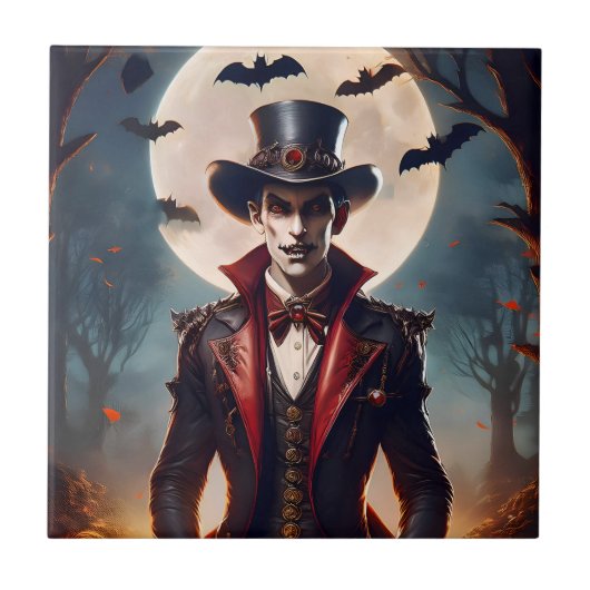Halloween Steampunk Gothic Zombie Vampir Fliese (Vorderseite)
