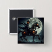 Halloween Steampunk Headless Horseman Button (Vorne & Hinten)