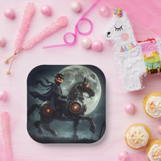 Halloween Steampunk Headless Horseman Pappteller (Party)