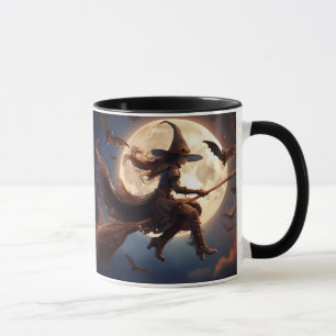 Halloween-Steampunk-Hexe-Mondlicht-Flug Tasse