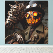 Halloween Steampunk Jack-O-Lantern Horseman Leinwanddruck (Insitu (Holzboden))