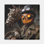 Halloween Steampunk Jack-O-Lantern Horseman Magnet (Vorne)