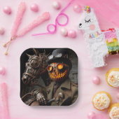 Halloween Steampunk Jack-O-Lantern Horseman Pappteller (Party)