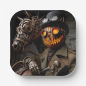Halloween Steampunk Jack-O-Lantern Horseman Pappteller (Vorderseite)