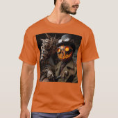 Halloween Steampunk Jack-O-Lantern Horseman T-Shirt (Vorderseite)