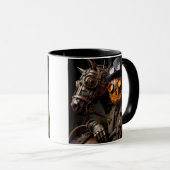 Halloween Steampunk Jack-O-Lantern Horseman Tasse (VorderseiteRechts)