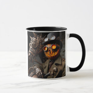 Halloween-Steampunk-Kürbislaterne Reiter Tasse