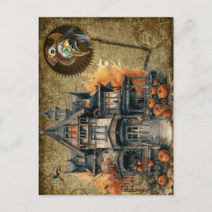 Halloween Steampunk Postcard Postkarte