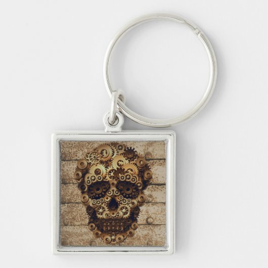 Halloween Steampunk Skeleton Schlüsselanhänger (Vorne)