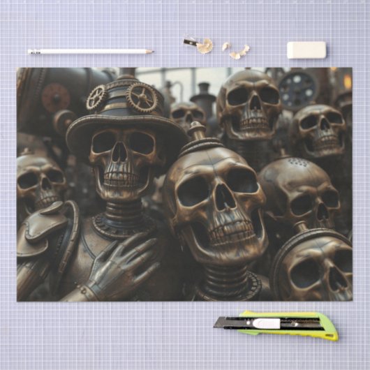 Halloween Steampunk Skeleton Seidenpapier (Handwerk)