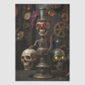 Halloween Steampunk Skeleton Seidenpapier (Vorderseite)