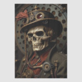 Halloween Steampunk Skeleton Seidenpapier (Vorderseite)