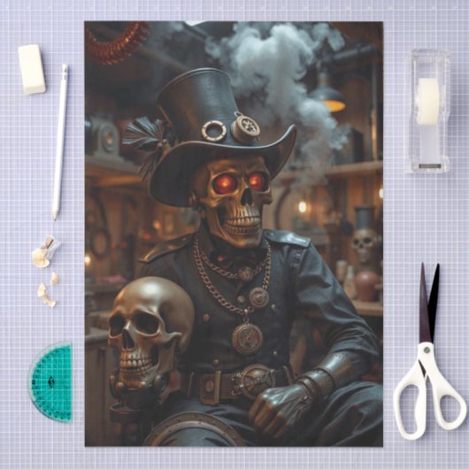 Halloween Steampunk Skeleton Seidenpapier (Handwerk)