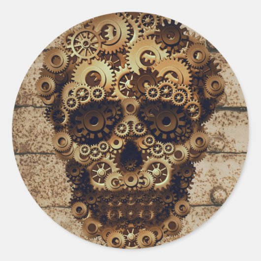 Halloween Steampunk Skeleton Stickers (Vorderseite)