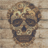 Halloween Steampunk Skeleton Vinyl Sticker (Vorderseite)