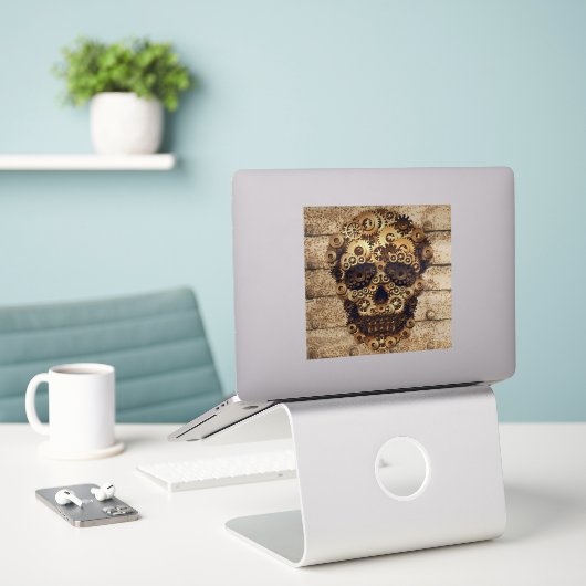 Halloween Steampunk Skeleton Vinyl Sticker (Laptop auf Schreibtisch)