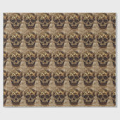 Halloween Steampunk Skeleton Wrapping Paper Geschenkpapier (Flach)