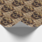 Halloween Steampunk Skeleton Wrapping Paper Geschenkpapier (Ecke)