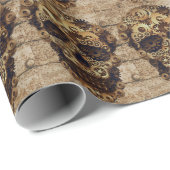 Halloween Steampunk Skeleton Wrapping Paper Geschenkpapier (Rolleneckpunkt)