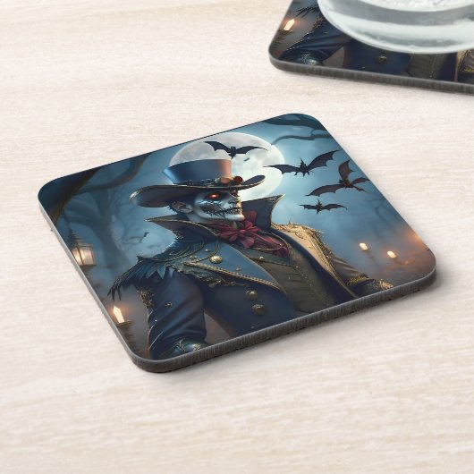 Halloween Steampunk Southern Gentleman Zombie Getränkeuntersetzer (Linke Seite)