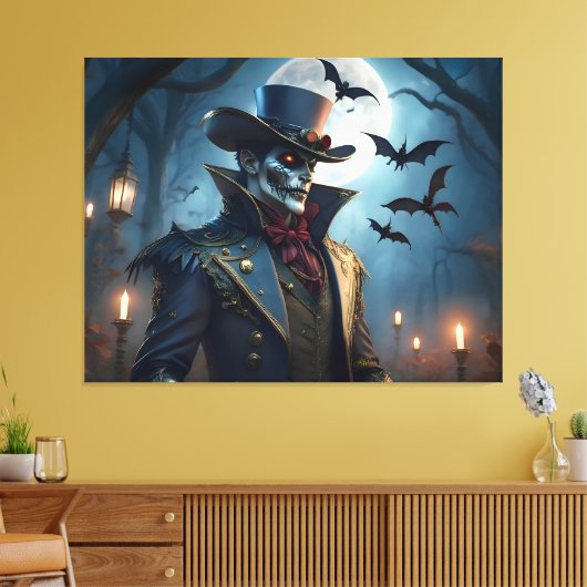 Halloween Steampunk Southern Gentleman Zombie Leinwanddruck (Insitu (Wohnzimmer))